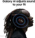 User adjusting Samsung Galaxy Buds3 Pro for a personalized listening experience.