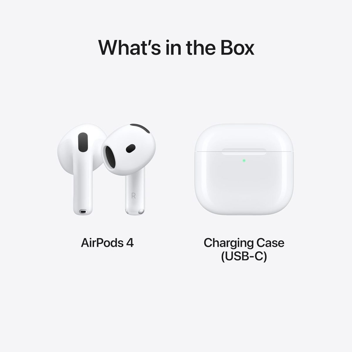 Apple AirPods 4 Front View with USB-C Charging Case
