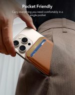 Slim and lightweight ESR MagSafe Wallet adds minimal bulk to iPhone.