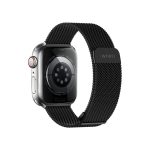 WIWU Apple Watch Milanese Loop with Extra Clasp - Black - Image 2