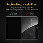 ESR screen protector installation frame ensuring perfect alignment on iPad