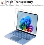 Vmax Tempered Glass Screen Protector installed on a Surface Pro 11, showcasing crystal-clear clarity