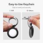 ESR Silicone AirTag Holder with Keychain (2-Pack) – Black - Image 6