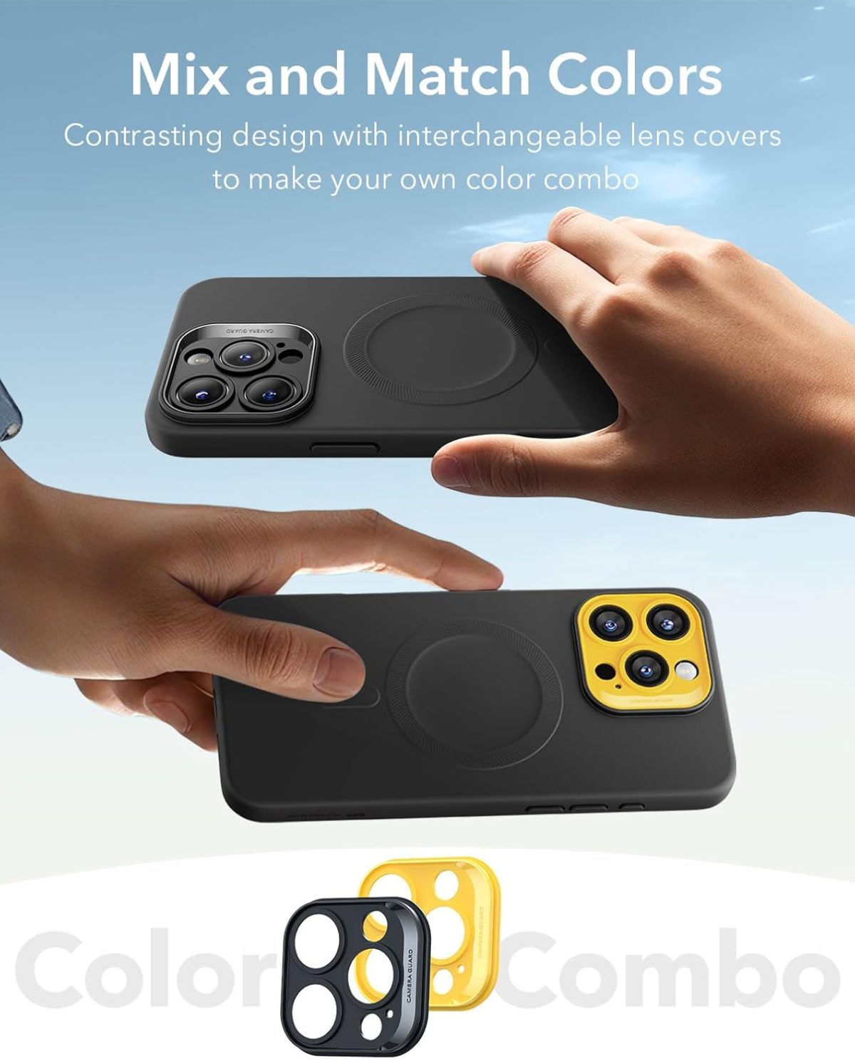 Raised-edge protection for screen and camera with ESR Cloud Series Case