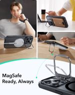 ESR Classic Stash Stand Case with Camera Control Button for iPhone 16 Series (Clear Black) - Image 3