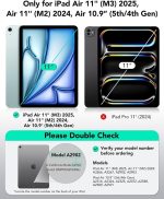 ESR for iPad Air 11 Inch Case (M3/M2/5th/4th Gen), Flip Magnetic Vertical Stand Cover with Pencil Holder - Image 9