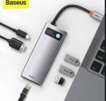 close-up of baseus usb-c hub aluminum build