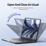 Case with open laptop showcasing port accessibility