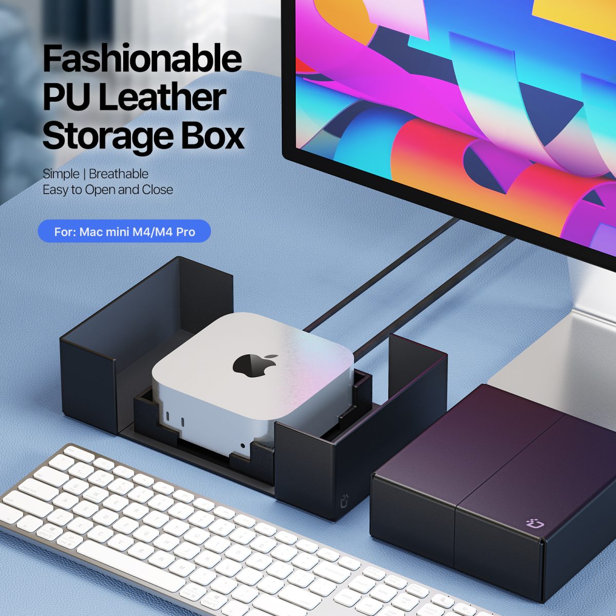DUXDUCIS Leather Box for Mac mini M4 Front View