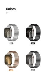 Milanese loop strap in Black, Silver, and Graphite