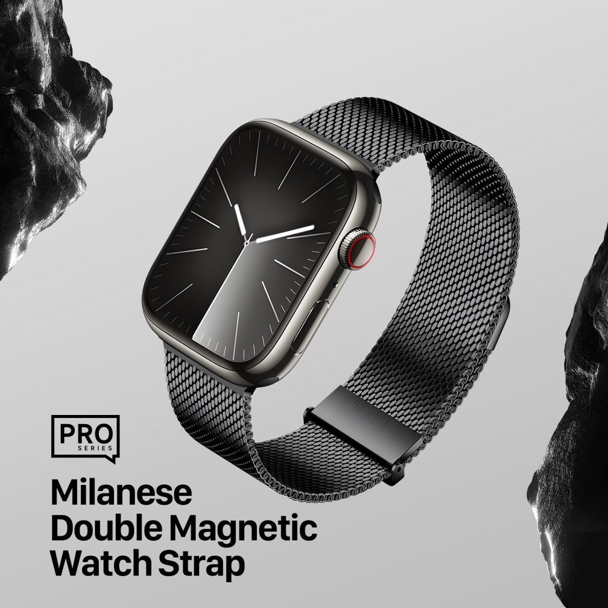 Black stainless steel Apple Watch band
