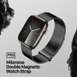 Black stainless steel Apple Watch band