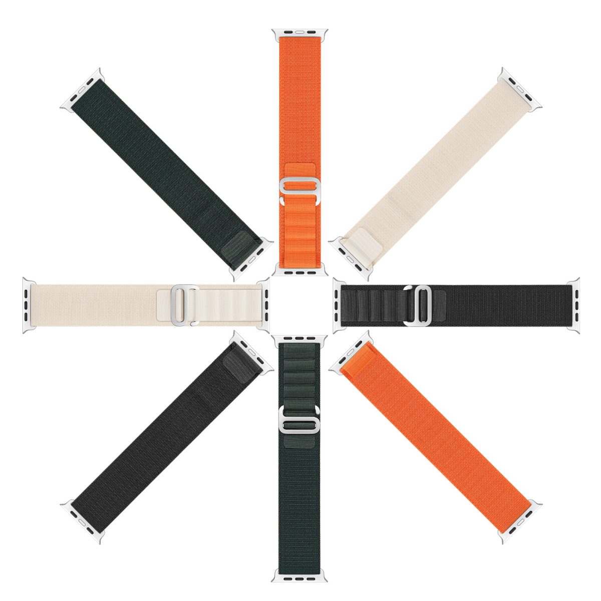 Apple Watch strap in different colors on display