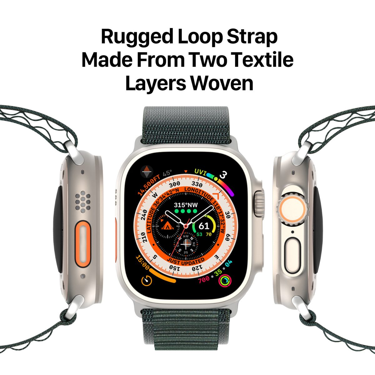 Sporty nylon Apple Watch band in Black