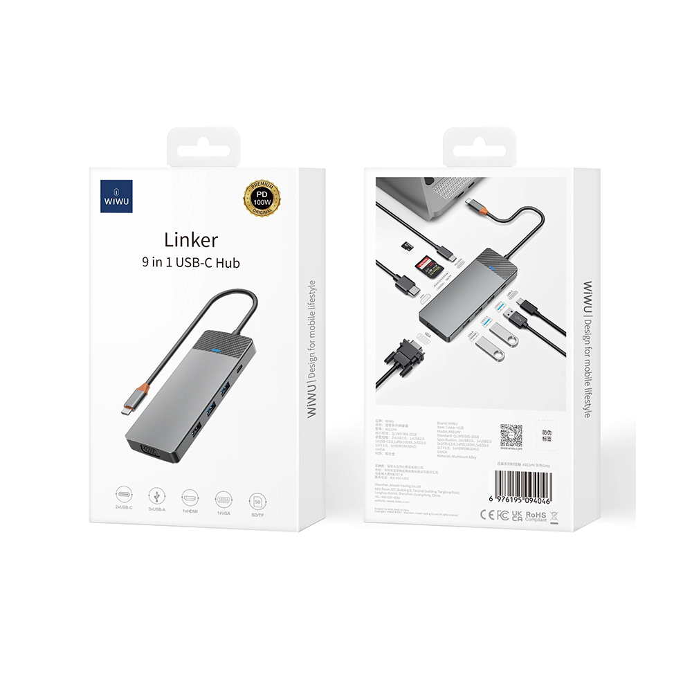 WiWU Linker 921 9-in-1 USB-C Hub