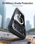 ESR Classic Hybrid Stash Stand Case with Camera Control Button- Clear Black 4