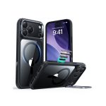 ESR Classic Hybrid Stash Stand Case with Camera Control Button- Clear Black (Main Image)