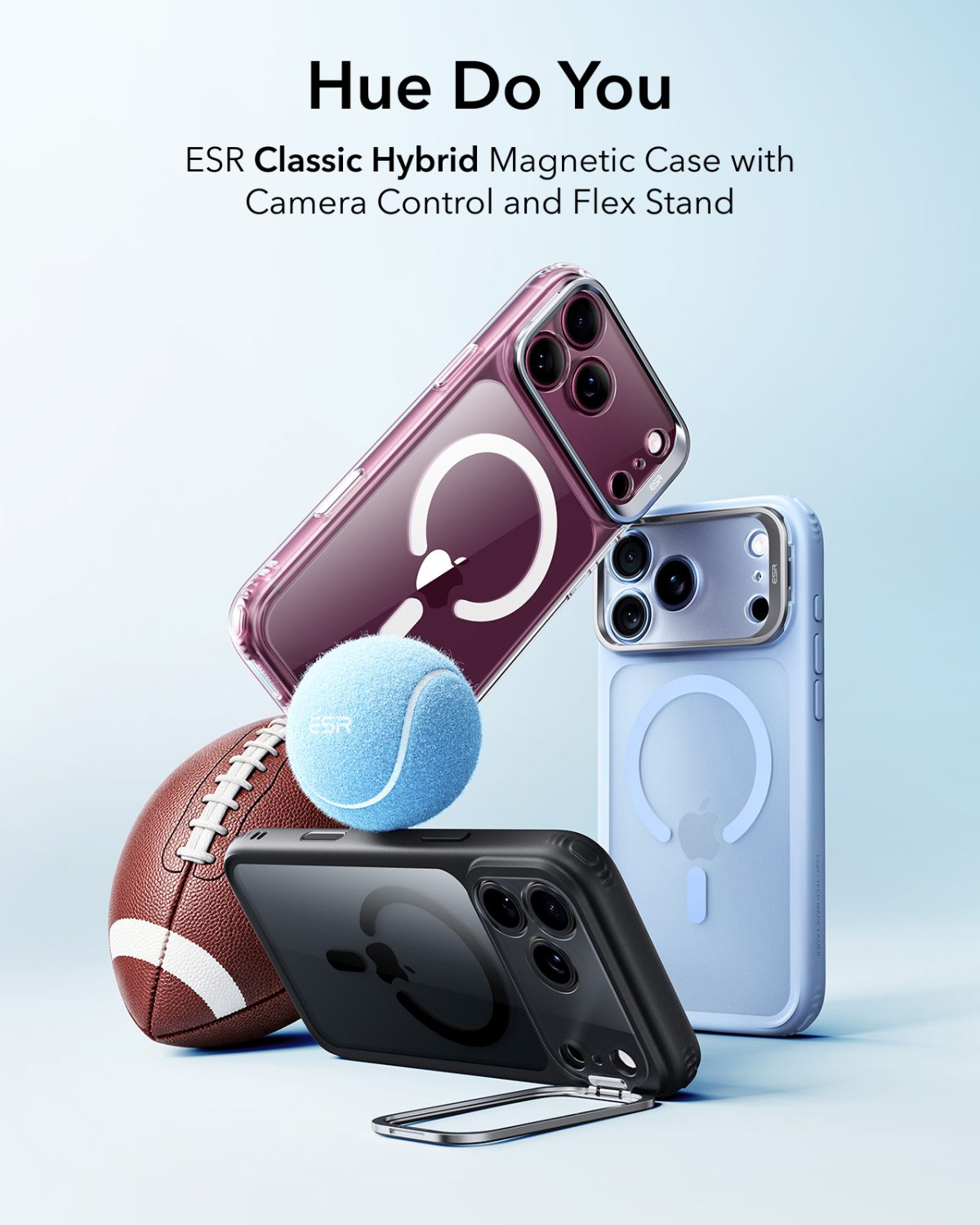 ESR iPhone 18 & 17 Series Classic Flex Stand Case Clear Black