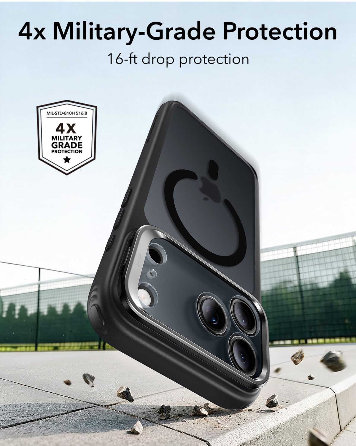 ESR iPhone 18 & 17 Series Classic Flex Stand Case Frosted Black