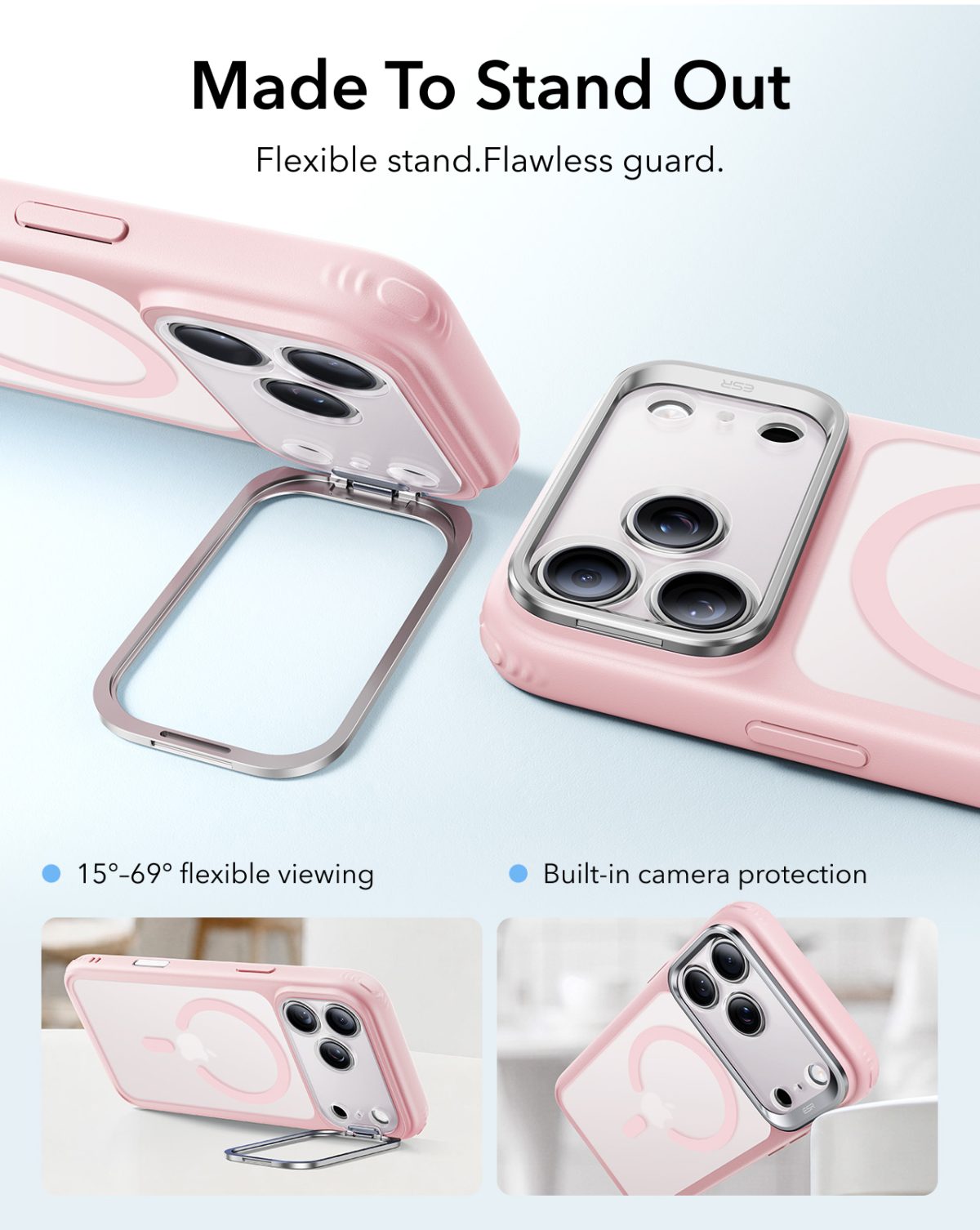ESR iPhone 18 & 17 Series Classic Flex Stand Case Pink
