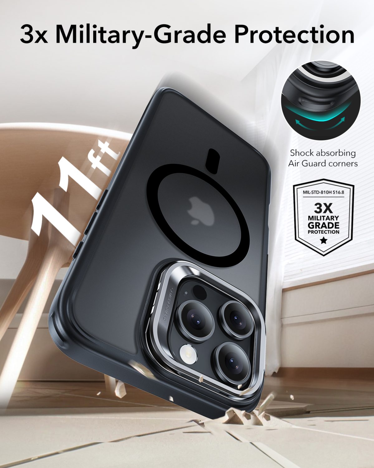 ESR iPhone 16 Pro Max Case Military-Grade Protection with Air Guard Corners