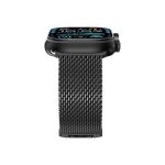 close-up of black COTECi Milanese Loop mesh strap showing breathable design