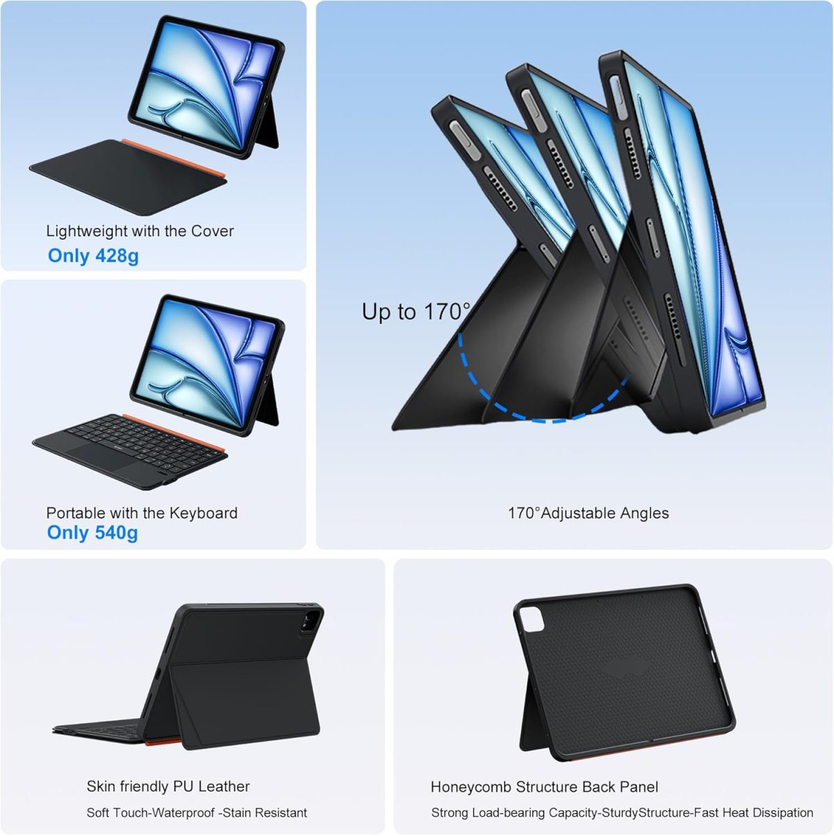 iPad Air M3 Magnetic Keyboard Case with Lightweight and slim design