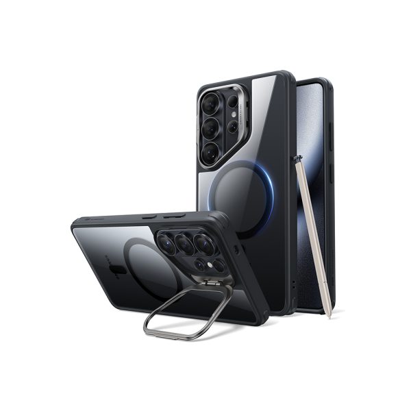 ESR Classic Hybrid Magnetic Case (Stash Stand), Compatible with Samsung S26 Ultra, Clear Black
