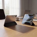 WiWU Classic Pro iPad case magnetic stand in viewing mode for watching movies