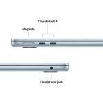 MacBook Air M5 ports — MagSafe 3 and two Thunderbolt 4 USB-C connectors
