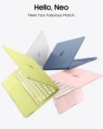 WIWU MacBook Neo case anti yellowing transparent frost blush material