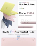 WIWU MacBook Neo case bottom view with heat dissipation vents and rubber feet