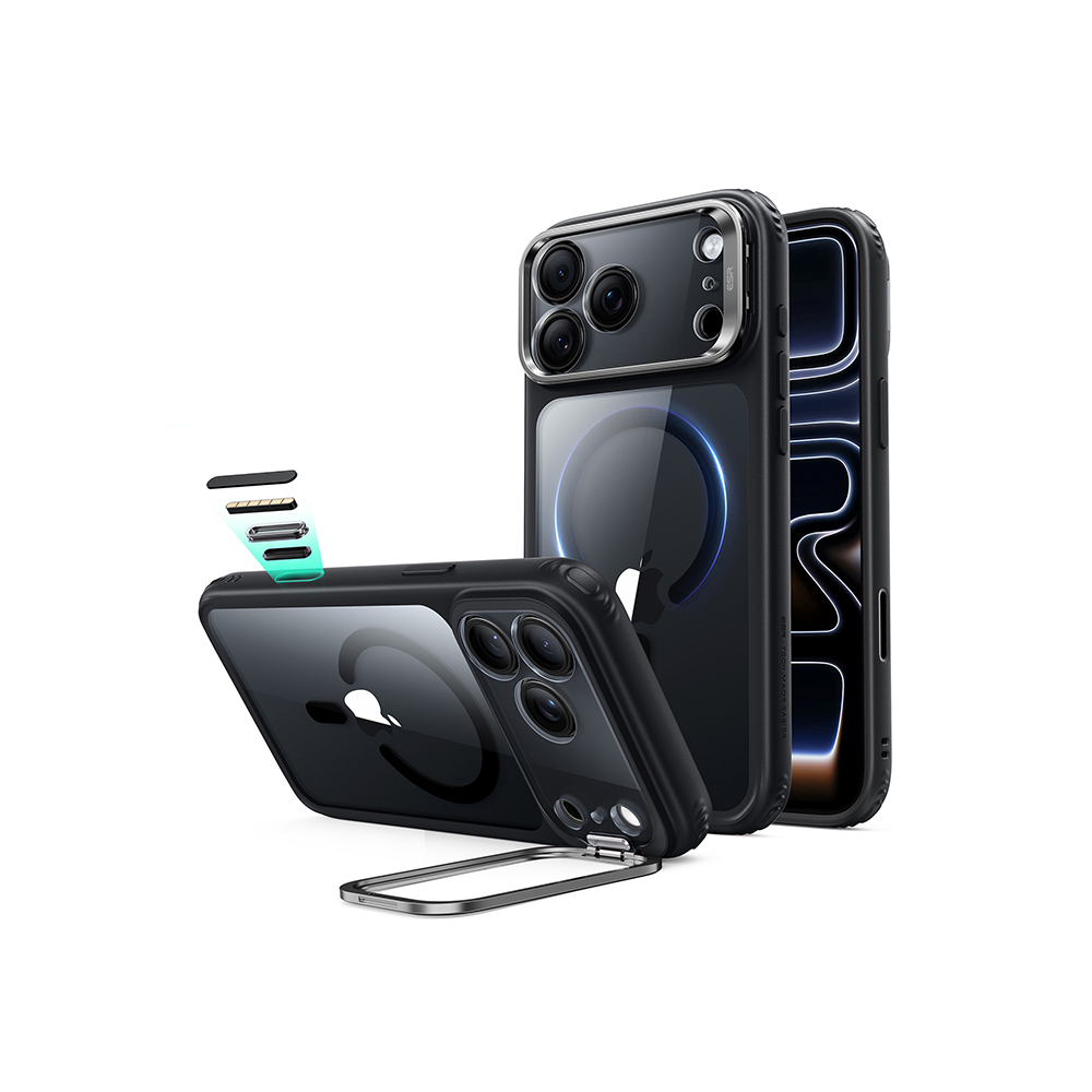 ESR iPhone 18 & 17 Series Classic Flex Stand Case Clear Black