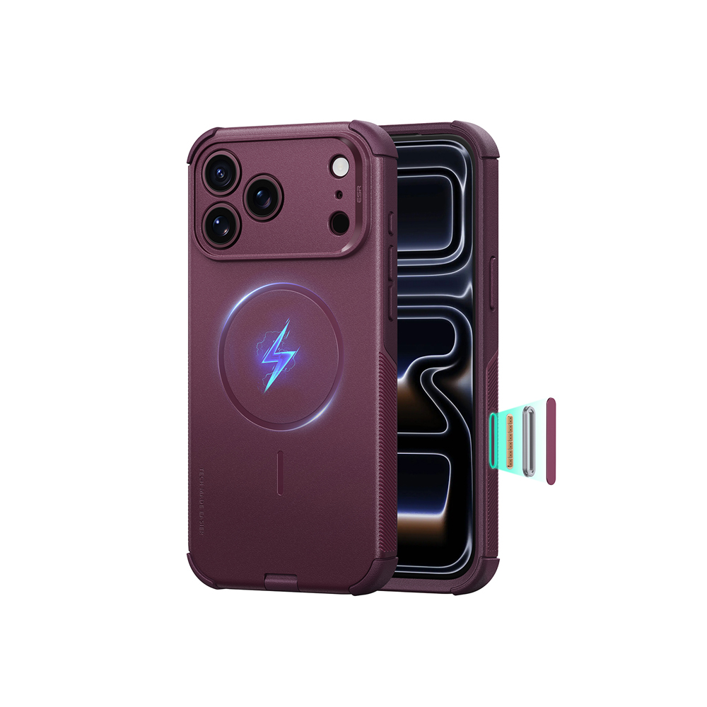 ESR iPhone 18/17 Series Cyber Tough Magnetic Case (Deep Burgundy)