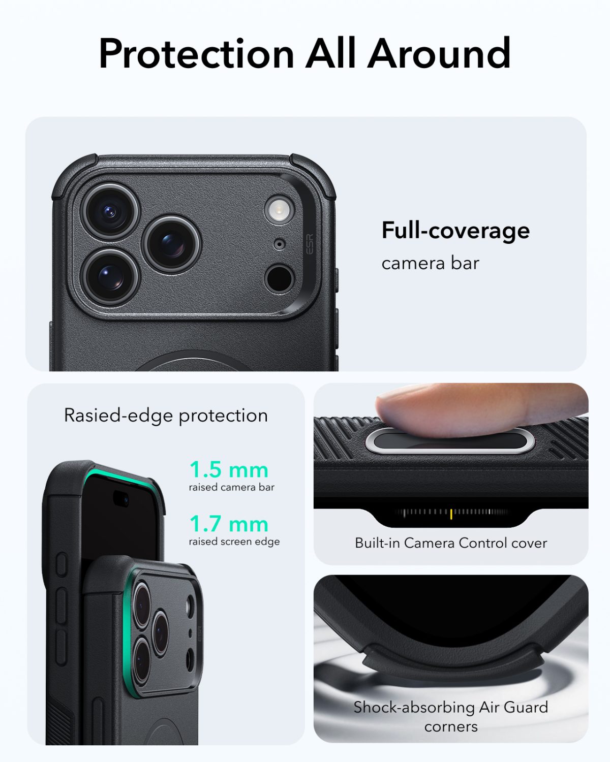 ESR Cyber Tough iPhone 18 & 17 Series Magnetic Case Black