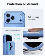 ESR iPhone 18, 17 Series Cyber Tough Flex Stand Case Light Blue