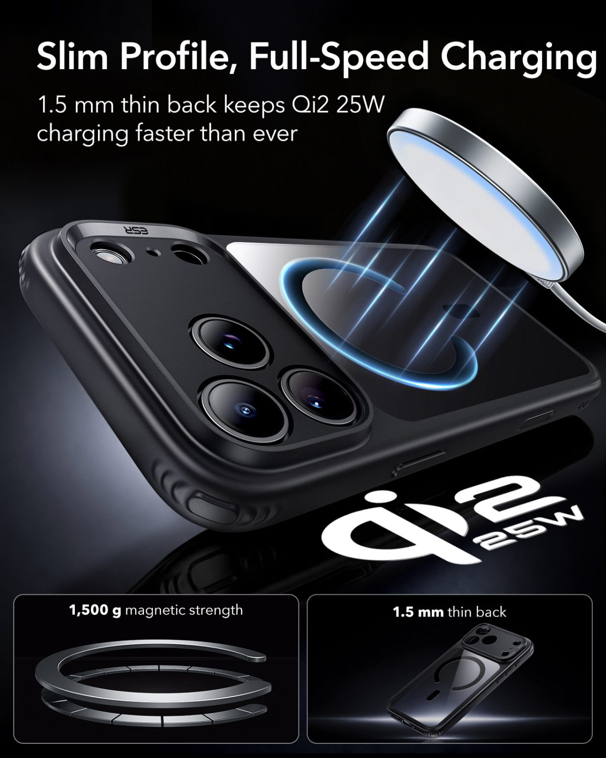 ESR iPhone 18/17 Series Classic Hybrid Case with Camera Control Button (Clear Black) - Image 3