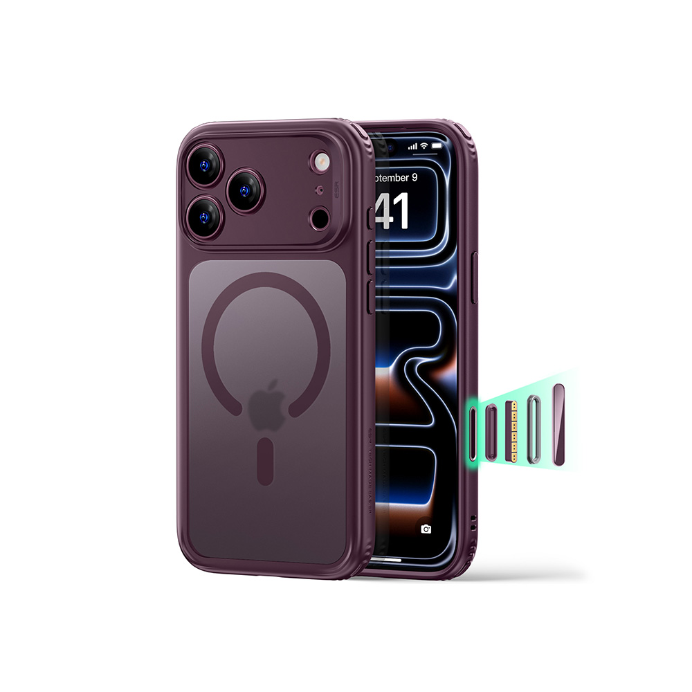 ESR iPhone 18/17 Series Classic Hybrid Case (Frosted Deep Burgundy)
