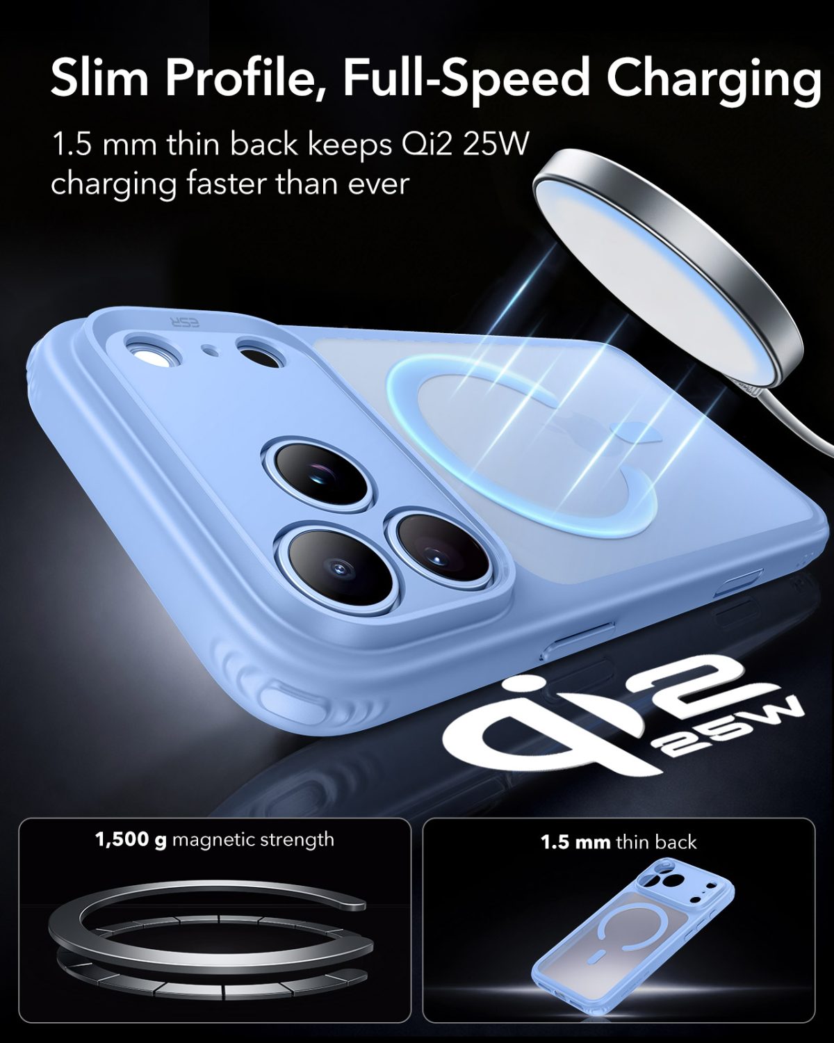 ESR iPhone 18/17 Series Classic Hybrid Case (Frosted Light Blue)