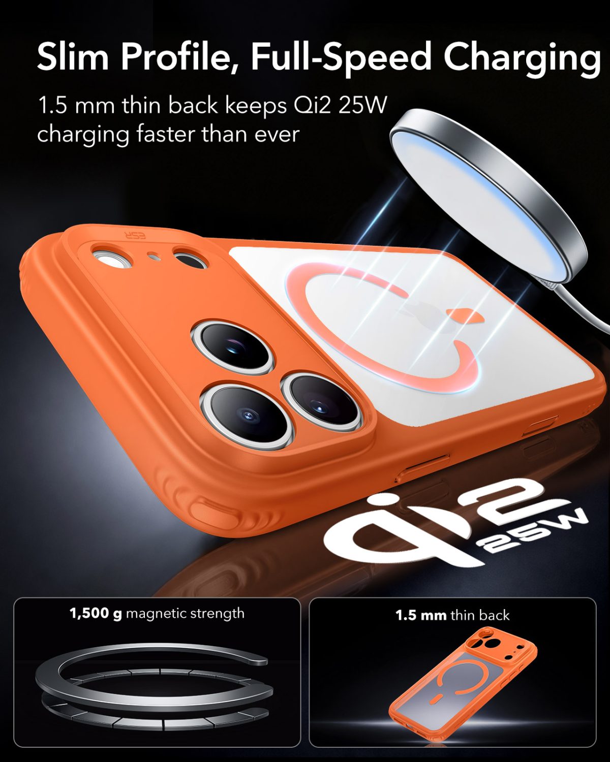 ESR iPhone 18/17 Series Classic Hybrid Case with Camera Control Button (Frosted Orange) - Image 5
