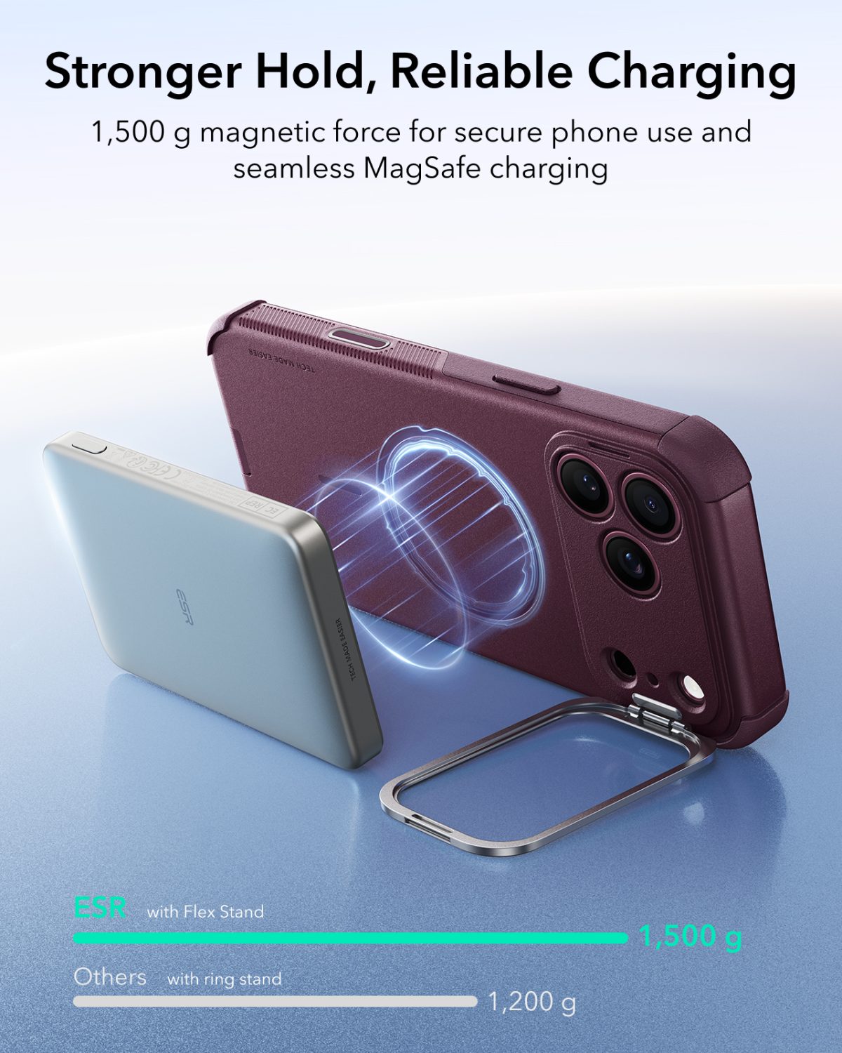 ESR iPhone 1817 Series Cyber Tough Flex Stand Case Deep Burgundy