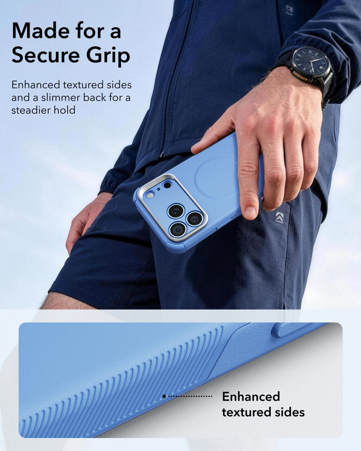 ESR iPhone 1817 Series Cyber Tough Flex Stand Case Light Blue