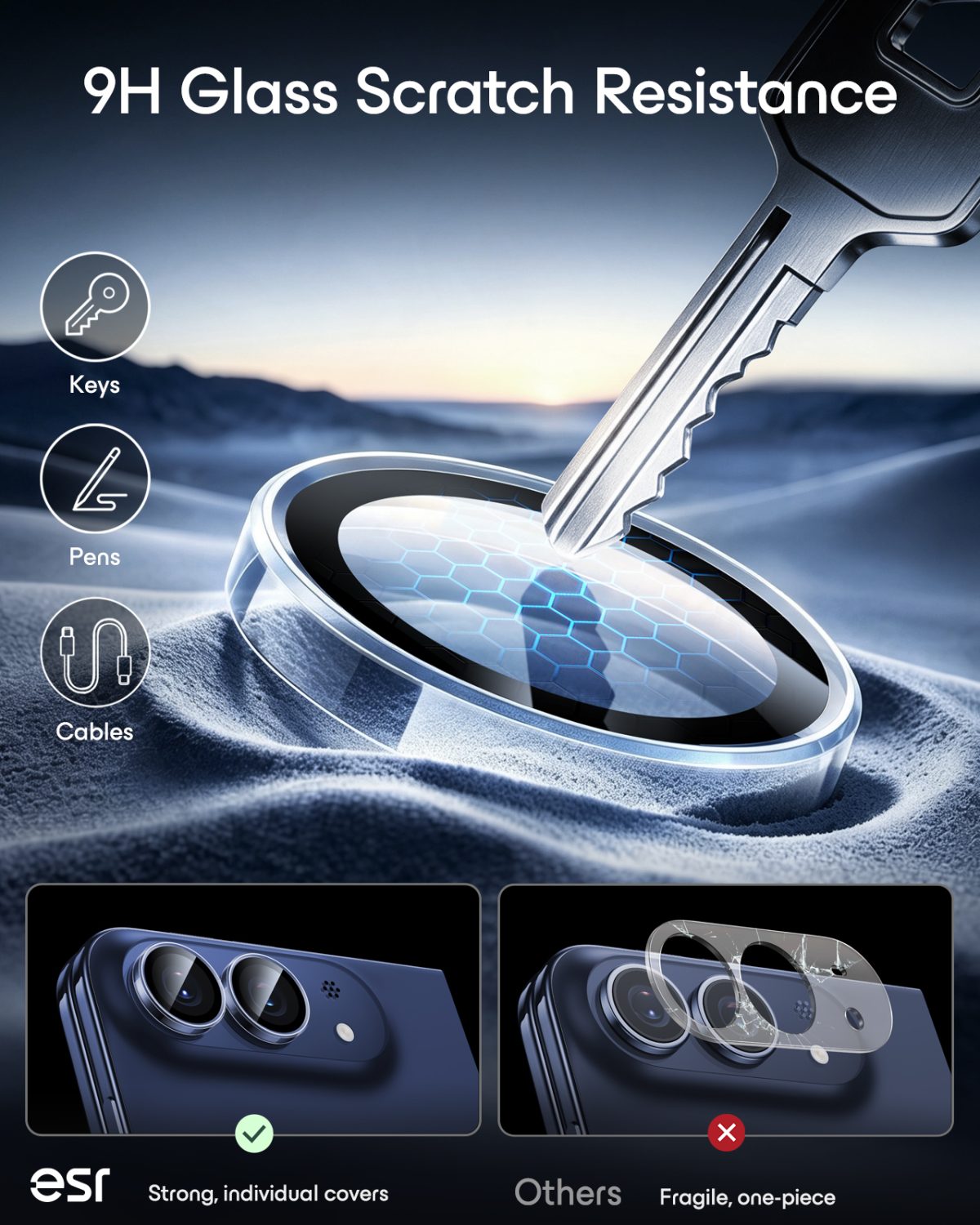 ESR iPhone Duo Armorite Camera Lens Protector BlackClear